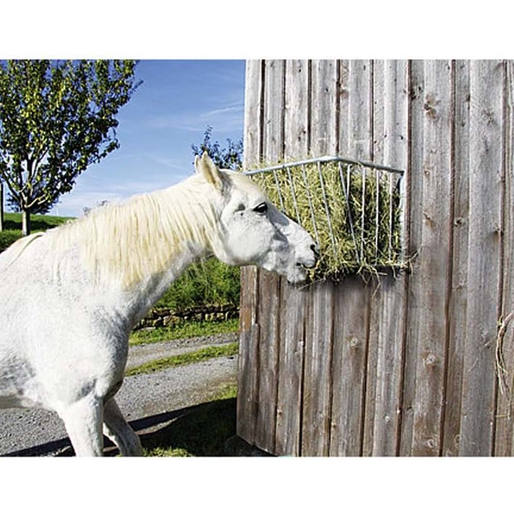 Rack da fieno per montaggio a parete, grande, 760 mm, zincato