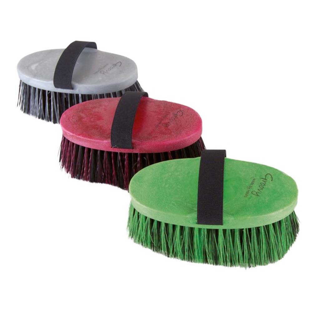 Spazzola cavallo Groovy con setole morbide e cinghia elastica