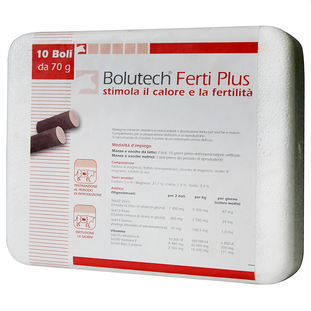 Bolutech fertiplus 10 boli - Mangime complementare dietetico in boli ruminali a dissoluzione lenta
