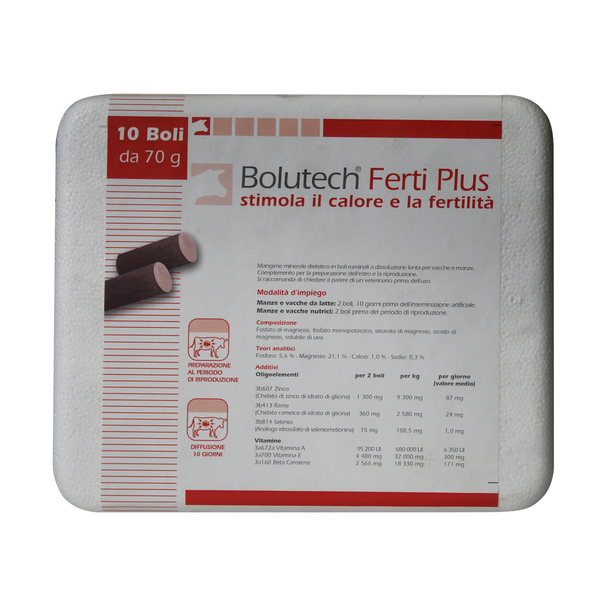 Bolutech fertiplus 10 boli - Mangime complementare dietetico in boli ruminali a dissoluzione lenta