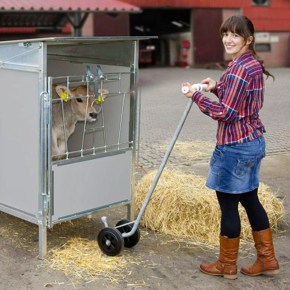 Gabbia per vitelli carrello con timone