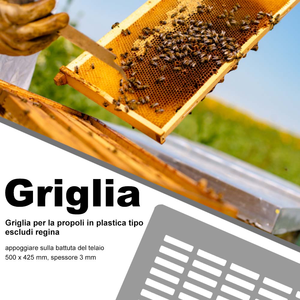 Griglia per la propoli in plastica tipo escludi regina 425x500 giallo