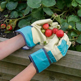 Keron Garden Kinderhandschuh aus Kunstleder – Größen 4 bis 8 – 6 Schnürsenkel