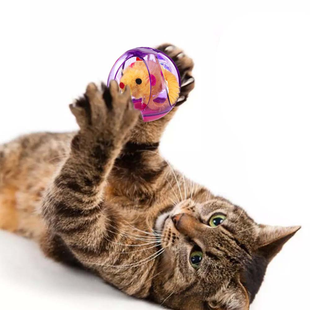 PA 5214 Giocattolo per gatti in plastica e peluche