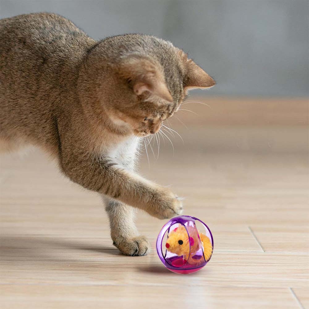 PA 5214 Giocattolo per gatti in plastica e peluche