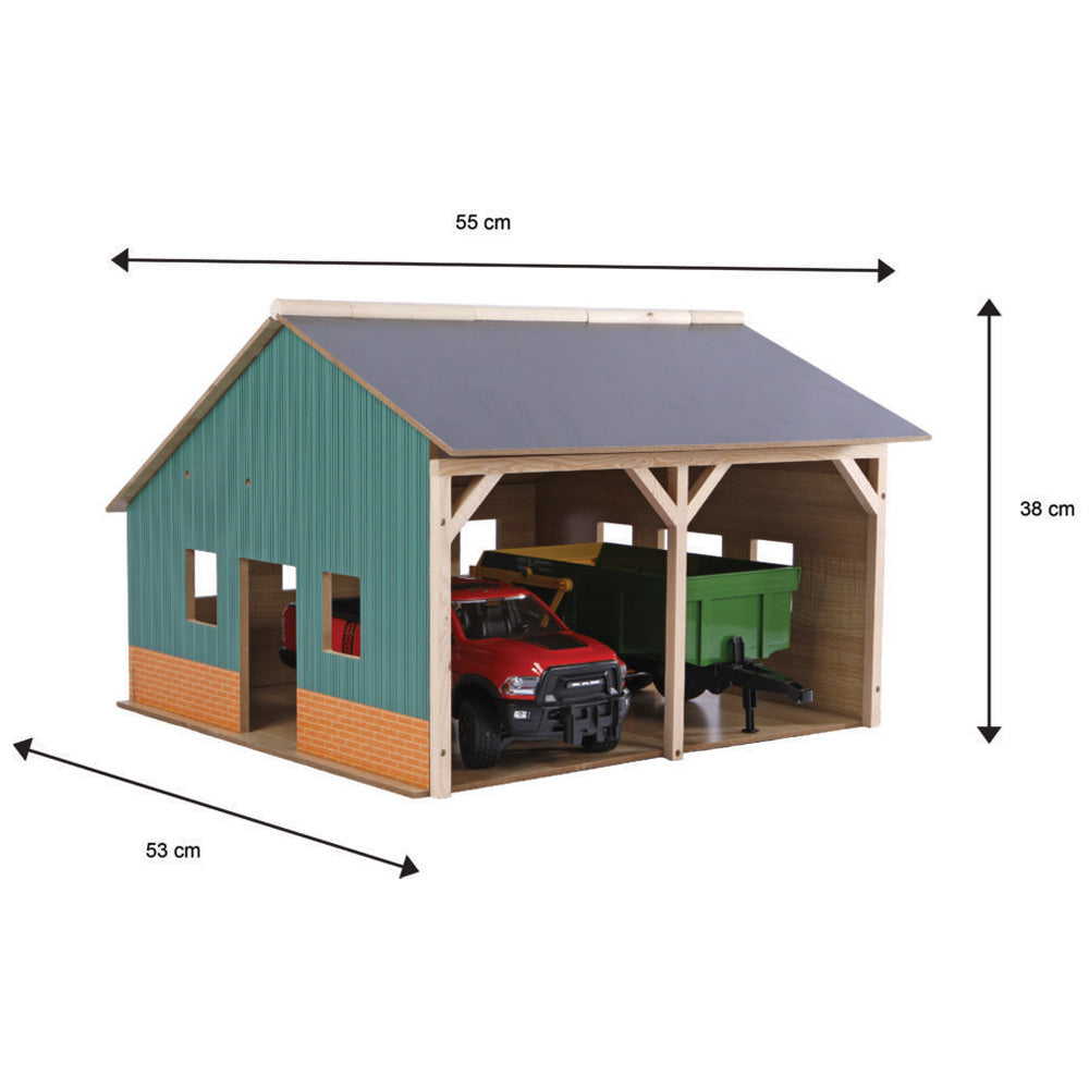 Landwirtschaftlicher Unterstand für 2 Fahrzeuge im Maßstab 1:16