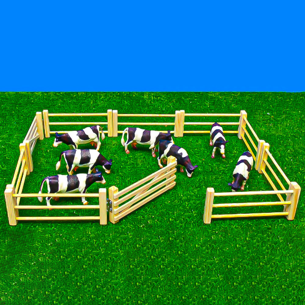 Set di recinzione e cancello in legno (confezione da 6) per bambini