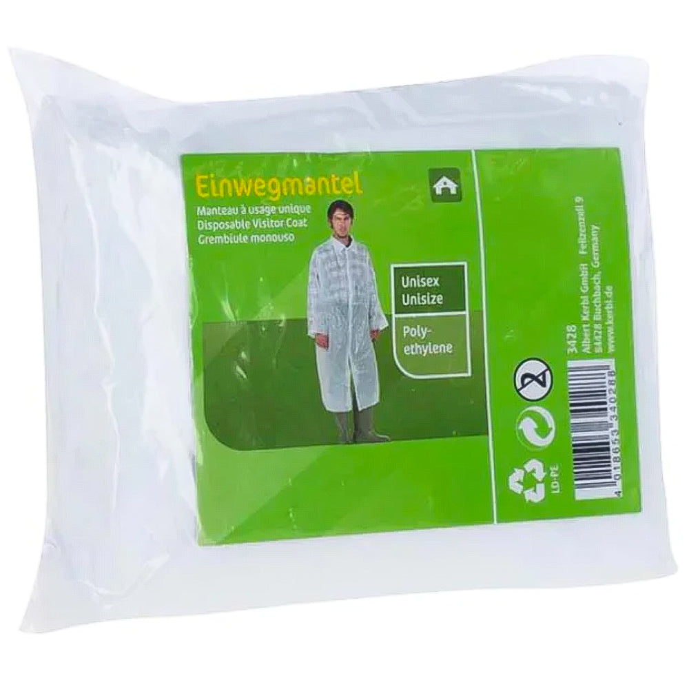 Grembiule Monouso con Maniche Polietilene e Bottoni a Pressione