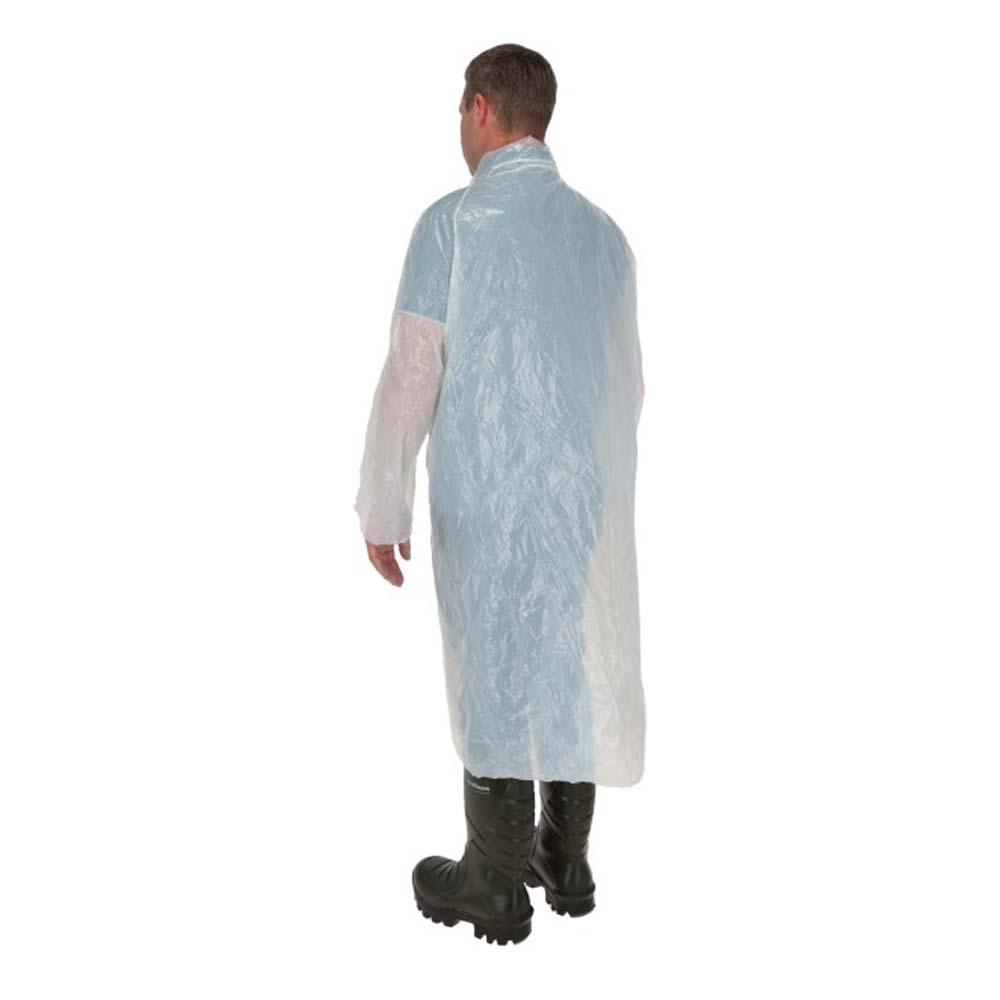 Grembiule Monouso con Maniche Polietilene e Bottoni a Pressione