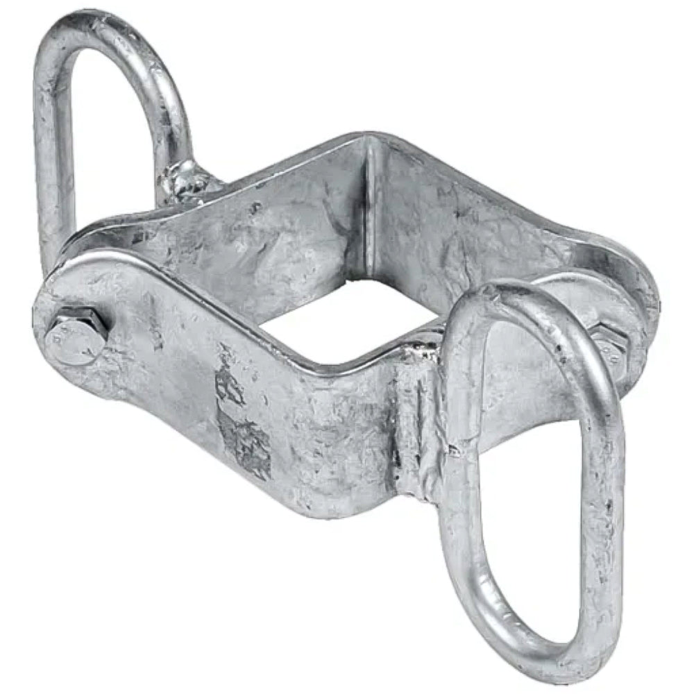 Morsetto quadrato 90 mm, 2 staffe di bloccaggio, parallelo, galv.