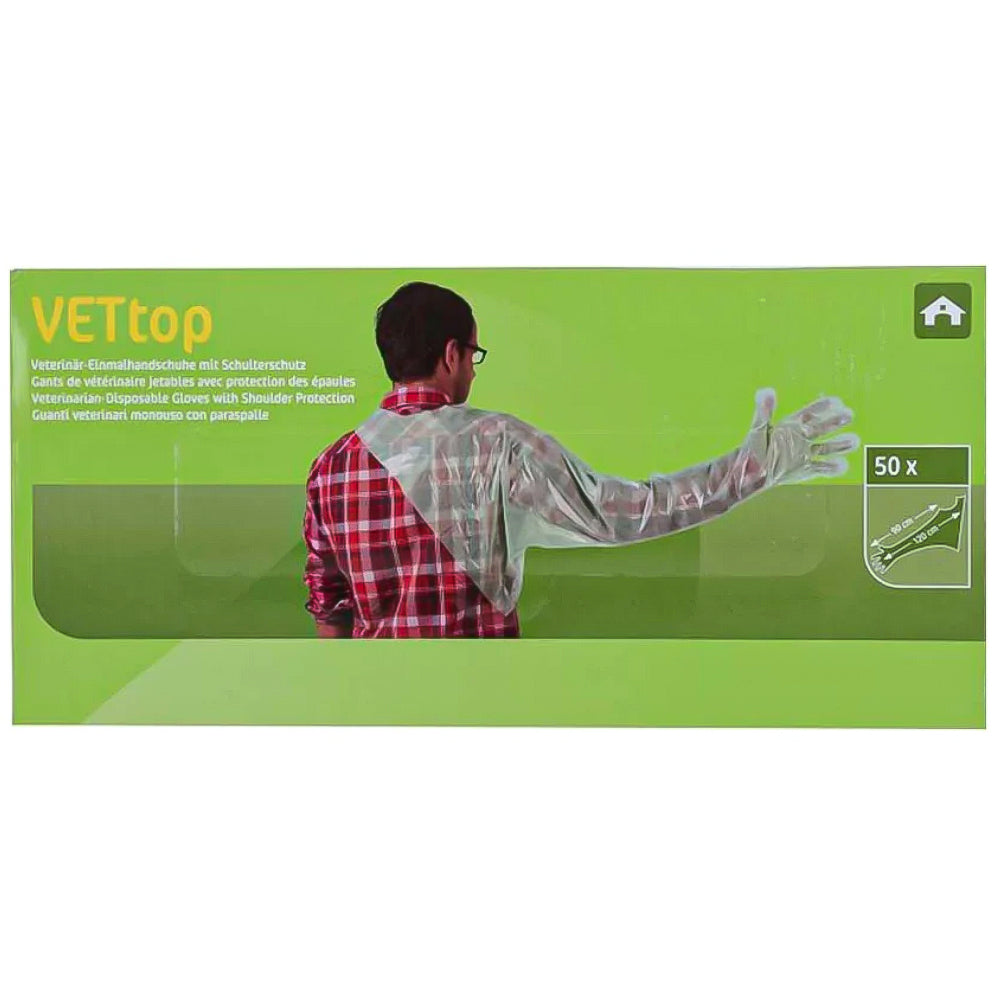Guanto Veterinario Monouso Vettop Con Protezione Spalla