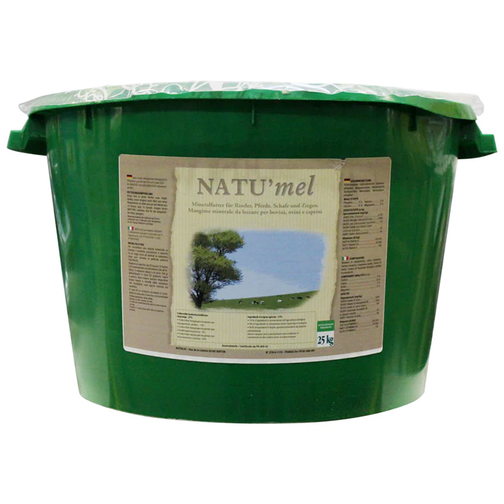 Natu’Mel - Secchio Sale Da Leccare Per Bovini e Ovicaprini | Mangime Mineralleckeimer 25kg
