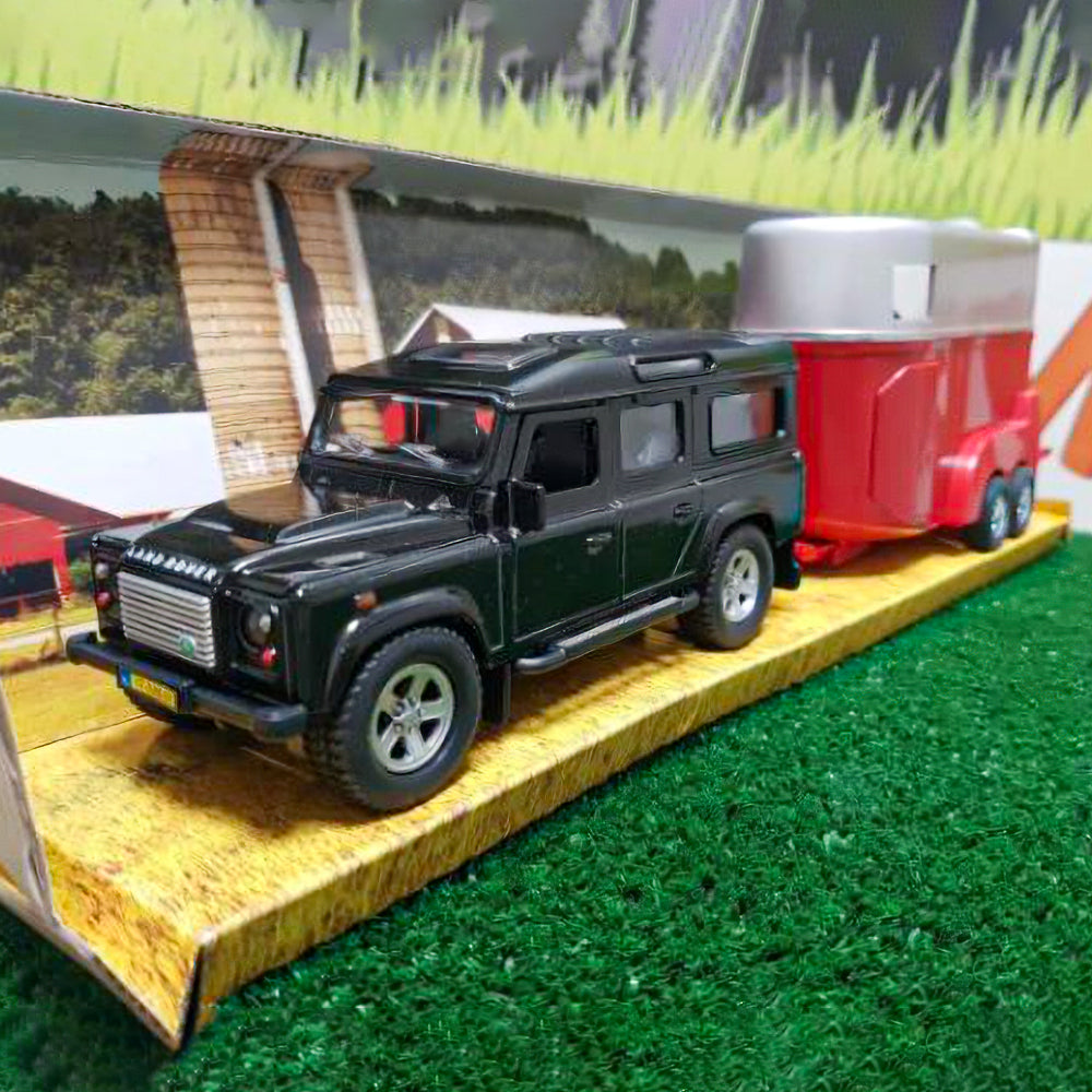 Kids Globe - Land Rover Defender con Rimorchio per Cavalli