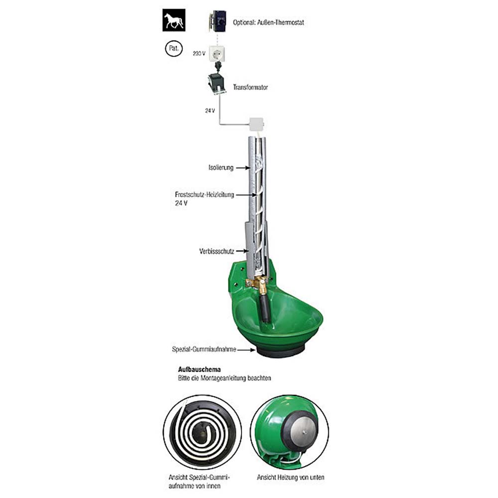 Ciotola abbeveratoio Mod 12P-HK riscaldabile
