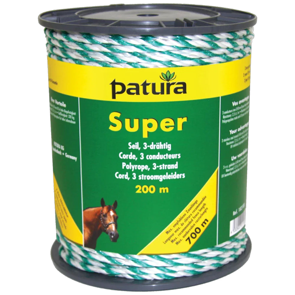 Super Corda Elettrica per Recinti 200m Bianco-Verde