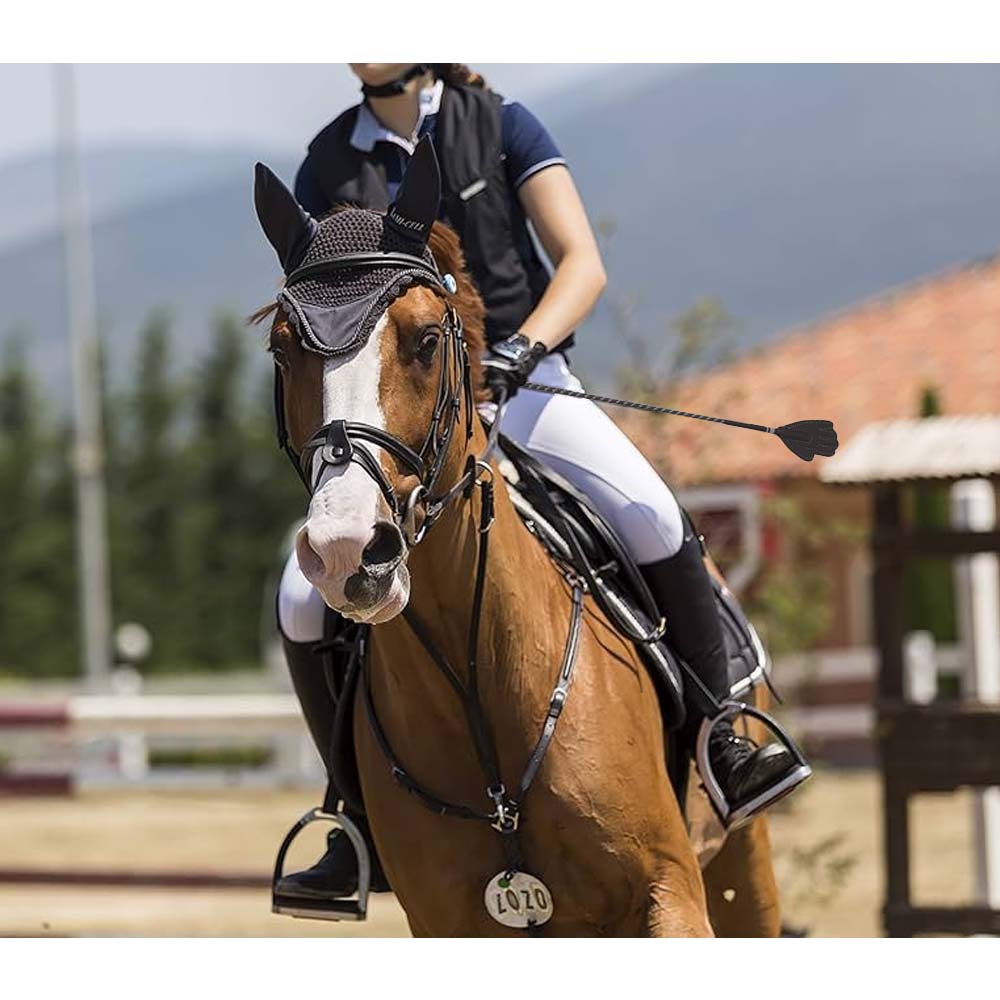 Frustino da salto con scacciamosche a forma di mano per cavalli