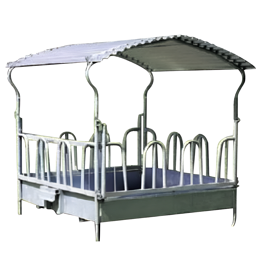 Alimentatore rettangolare compatto con alimentazione frontale, tetto e nicchia, zincato