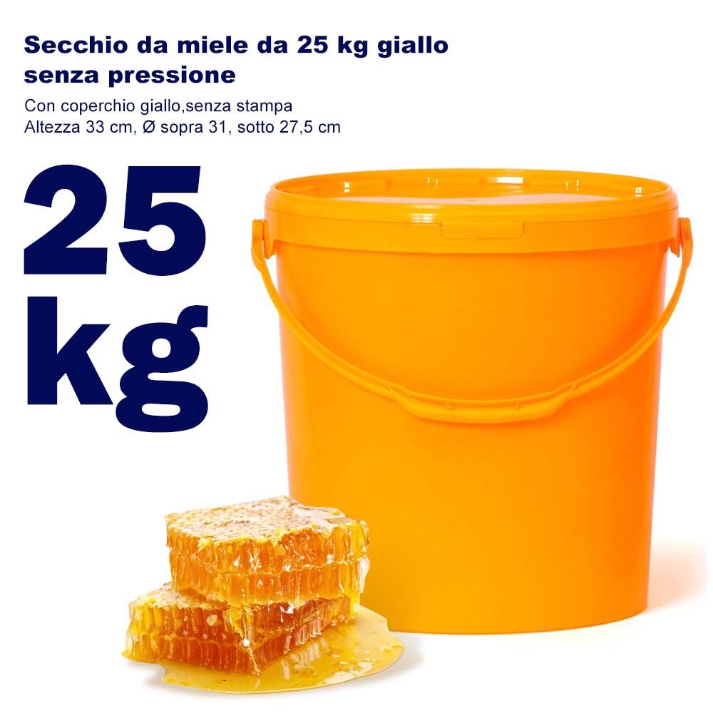 Secchio da miele da 25 kg giallo senza pressione