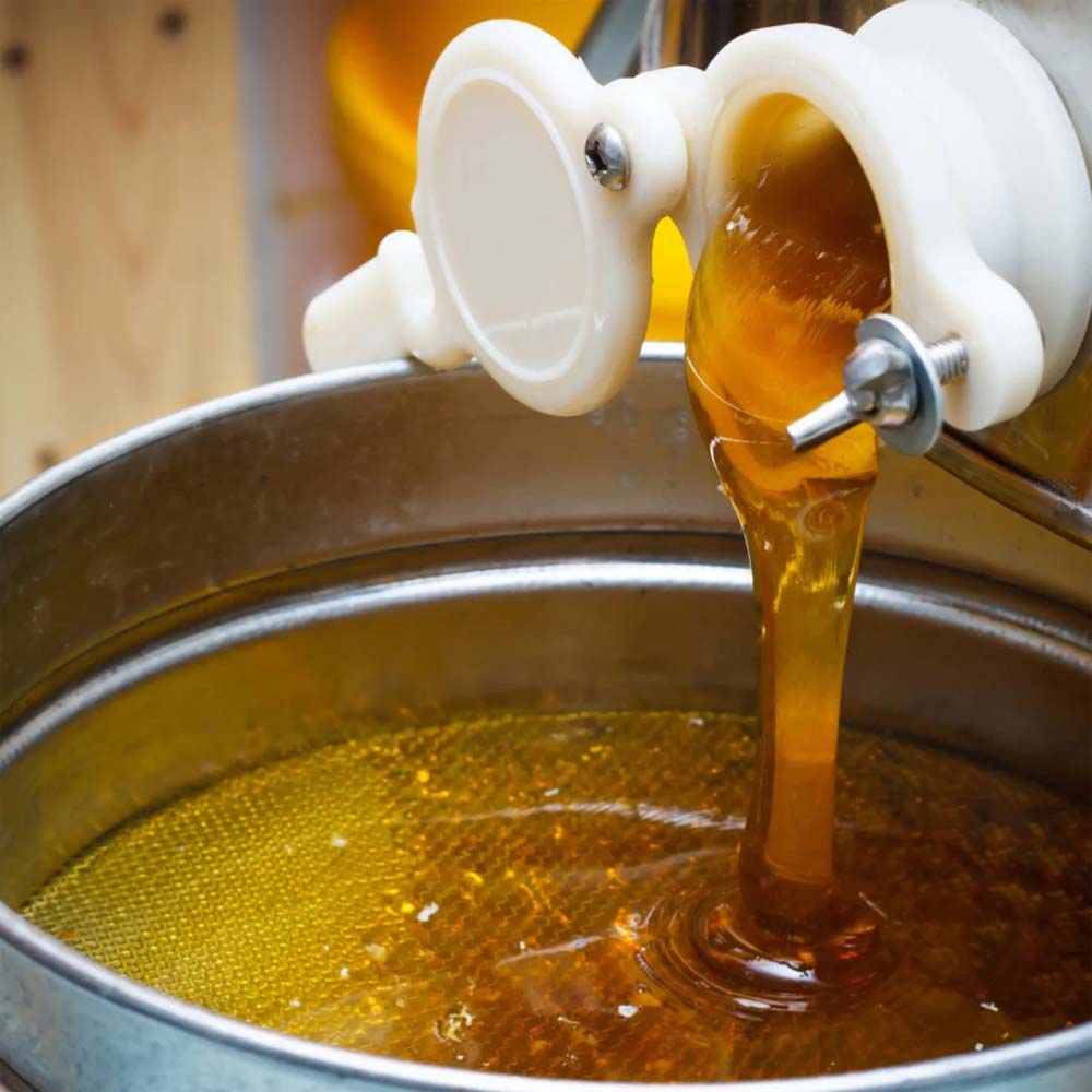 Secchio giallo di riempimento in plastica da 25 kg, con rubinetto