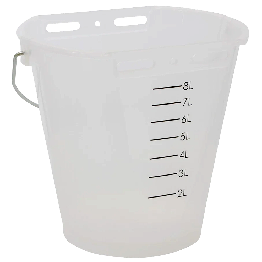 Secchio allattamento vitelli trasparente 8 litri