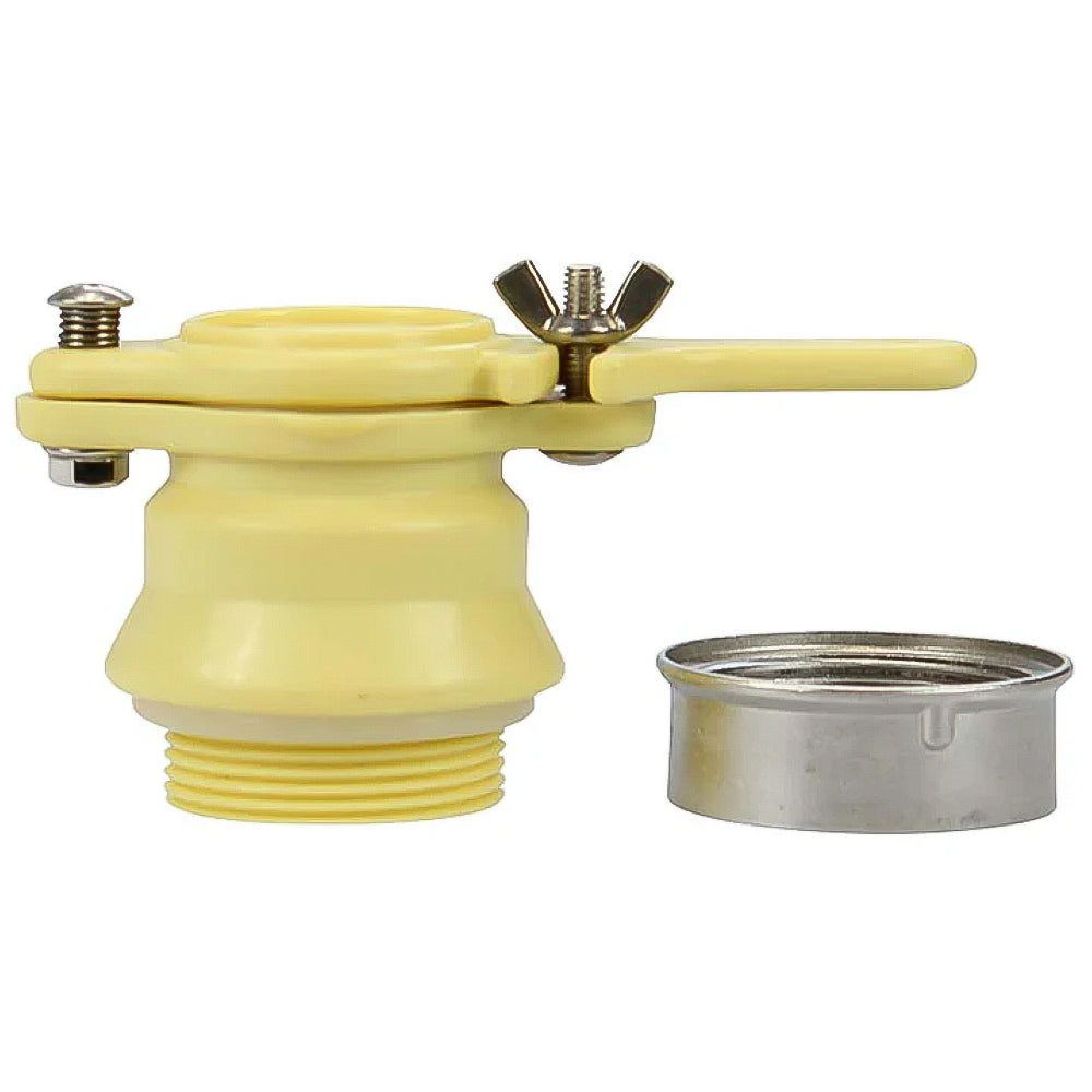 Rubinetto giallo e Arancia a taglio ghigliottina con tirante e mani