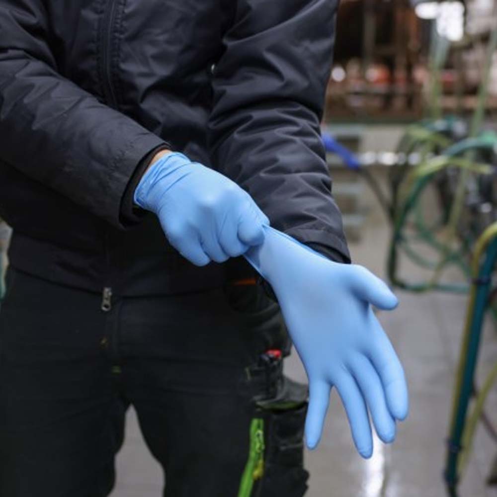Guanto monouso in nitrile - Blu