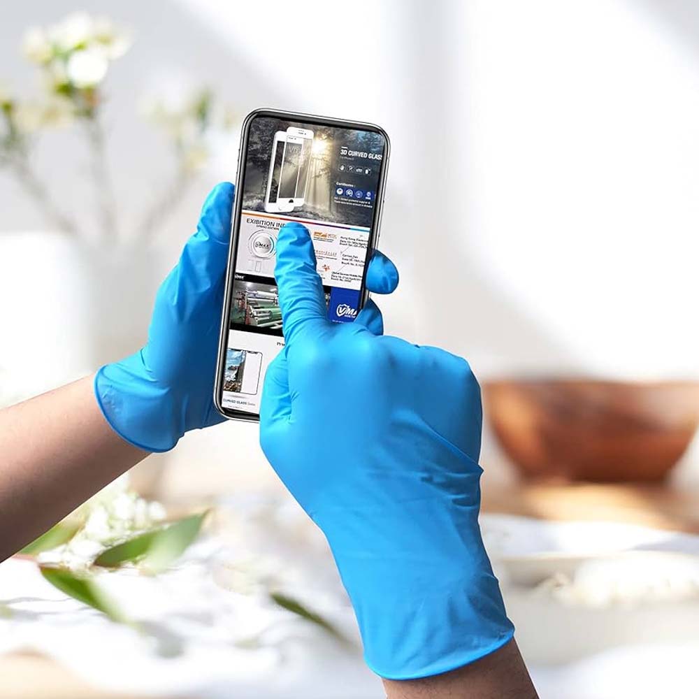 Guanto monouso in nitrile - Blu