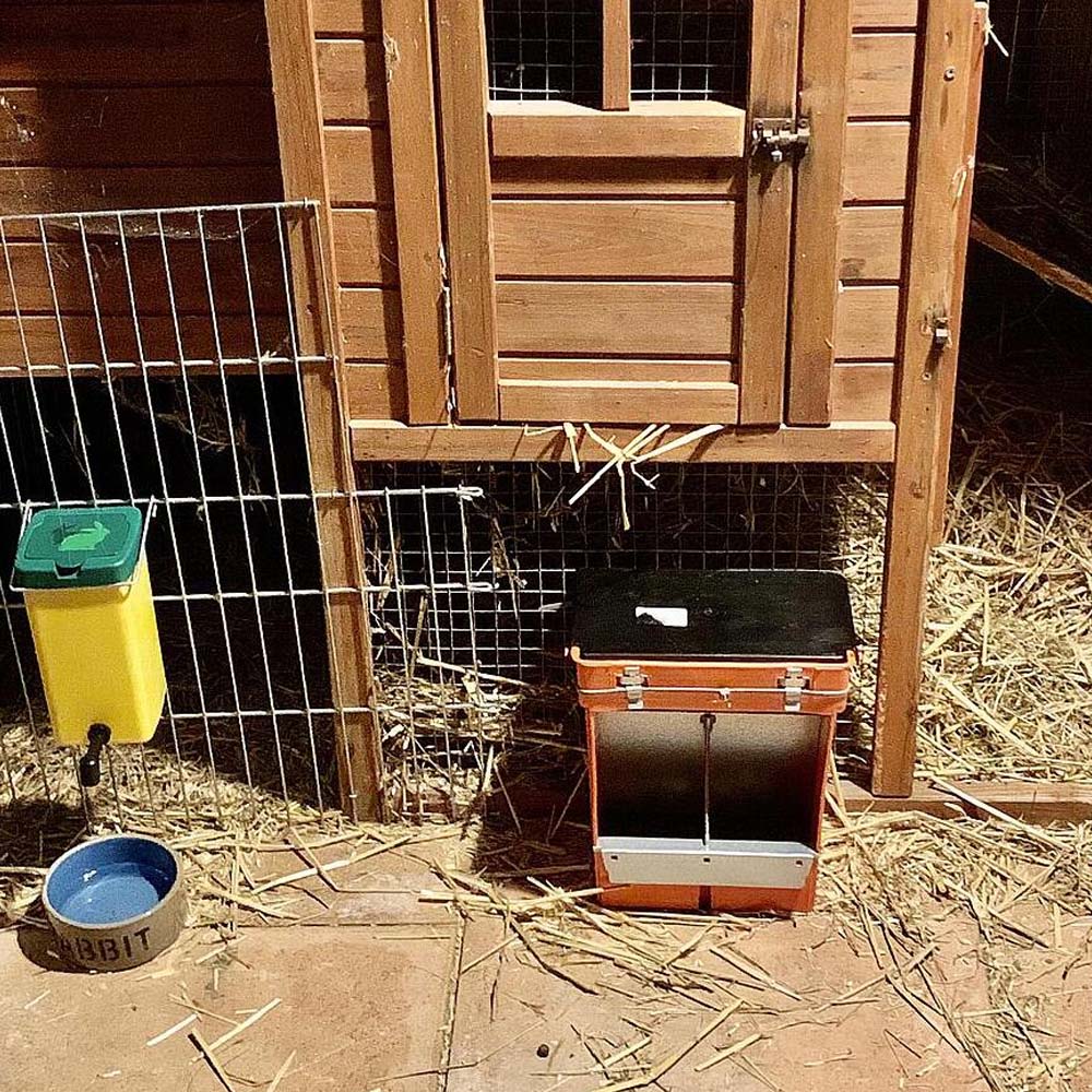 Mangiatoia automatica protezione in metallo zincato per conigli