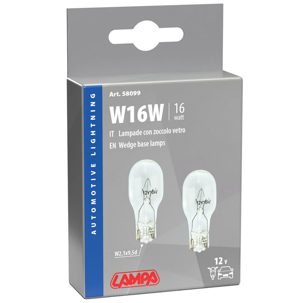 Lampada con base a cuneo 12V - W16W