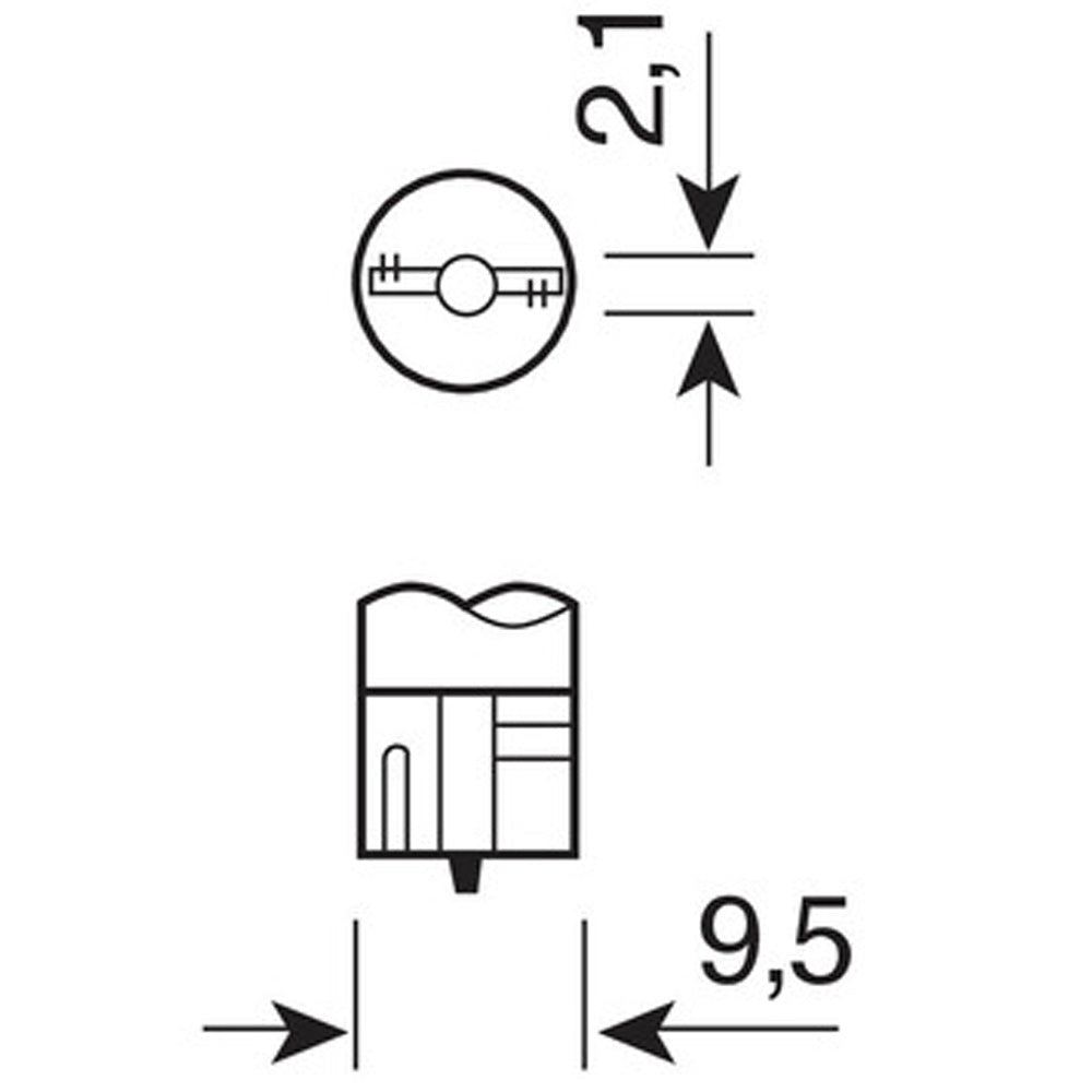 Lampada 12V 5W con Zoccolo in Vetro Arancio