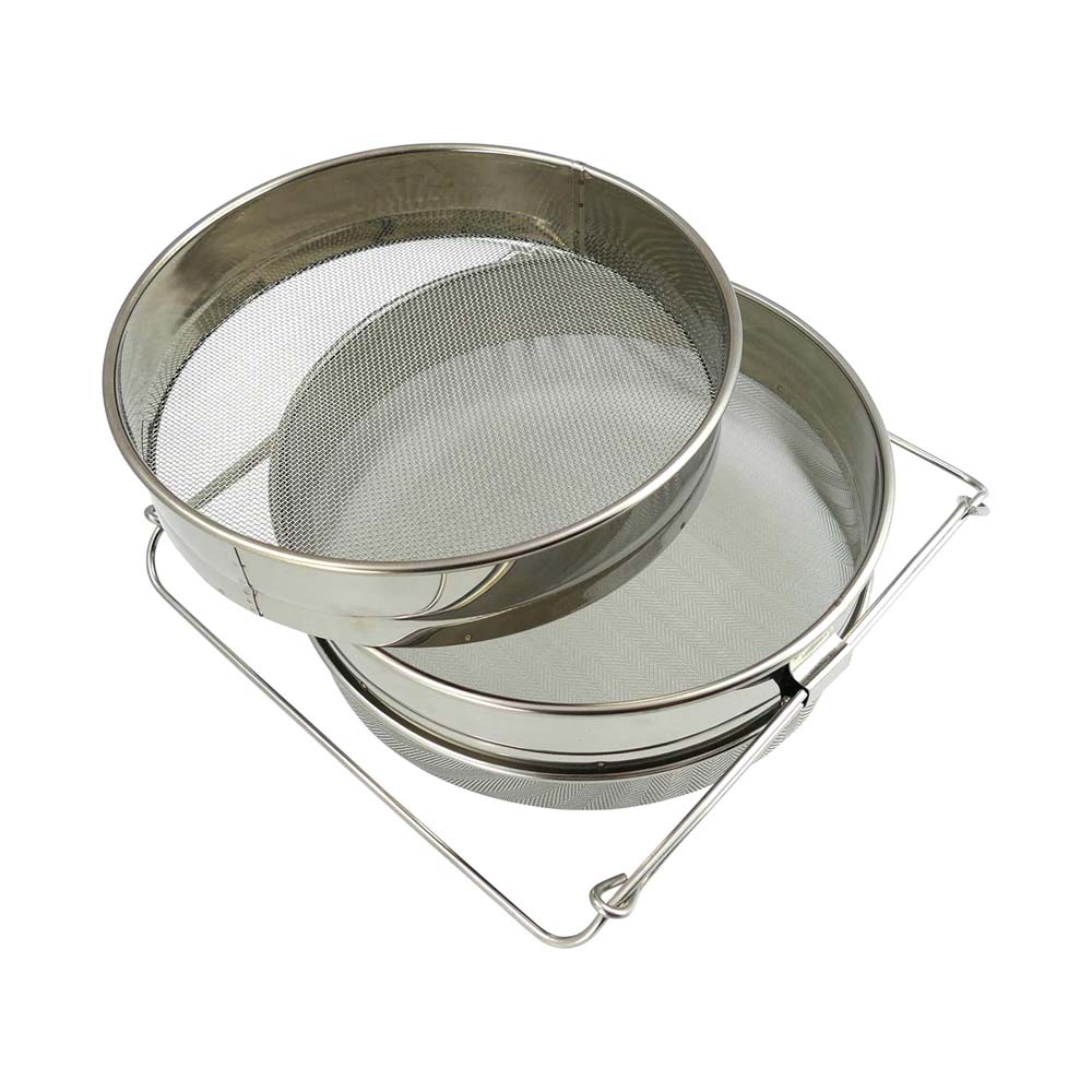 Setaccio grande e doppio con staffa di supporto