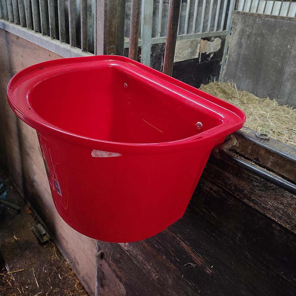 Mangiatoia portatile con staffa per aggancio in plastica antischegge