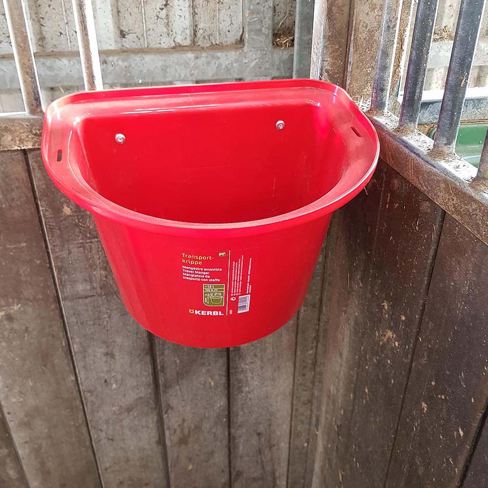 Mangiatoia portatile con staffa per aggancio in plastica antischegge