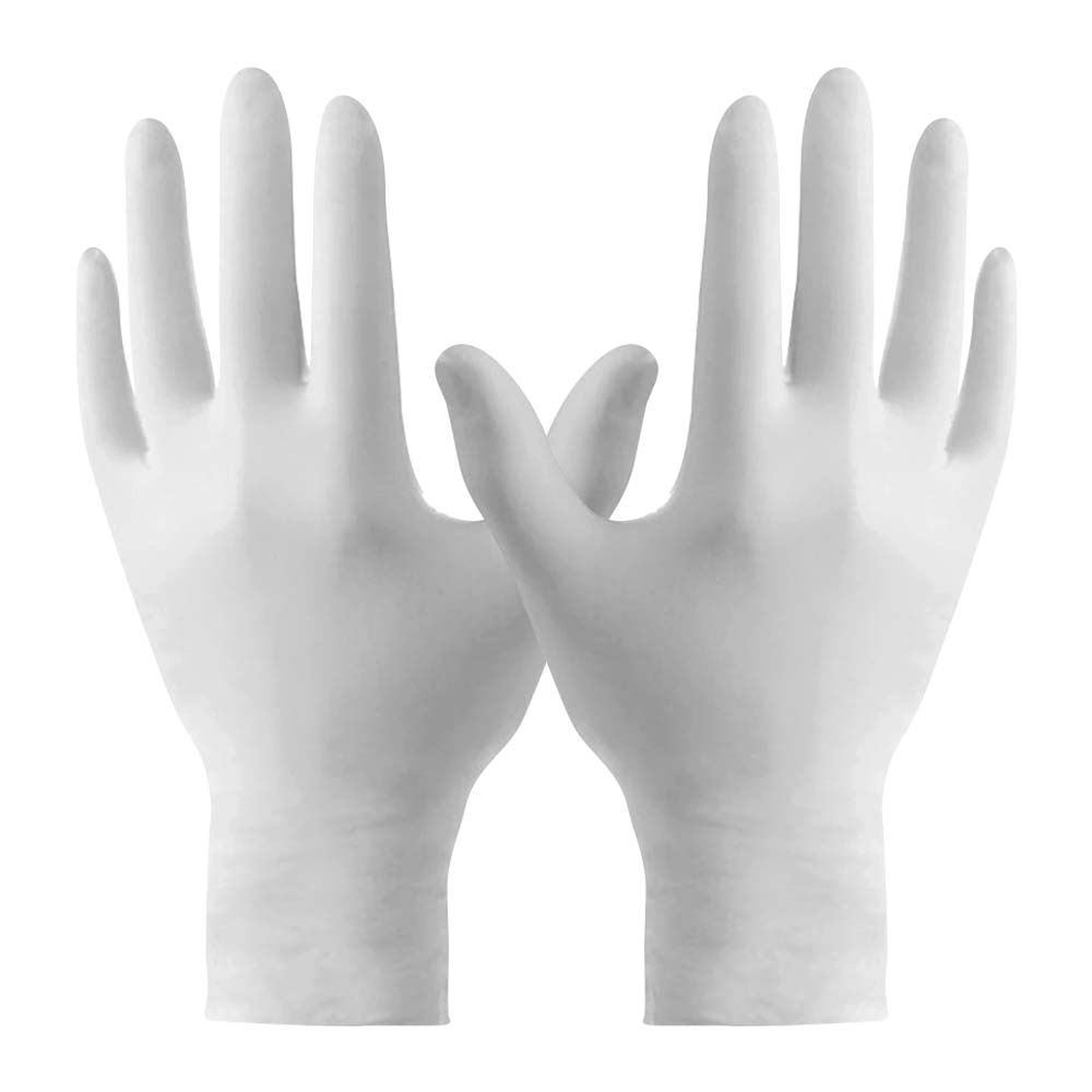 Einweg-Latex-Classic-Handschuh zum einmaligen Gebrauch, unsteril, lebensmittelecht, Weiß