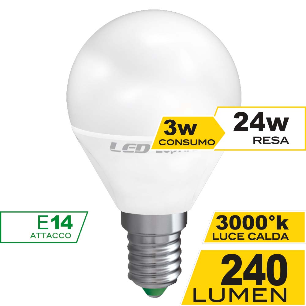 Ecoman LED mini sfera 3W 3000K E14