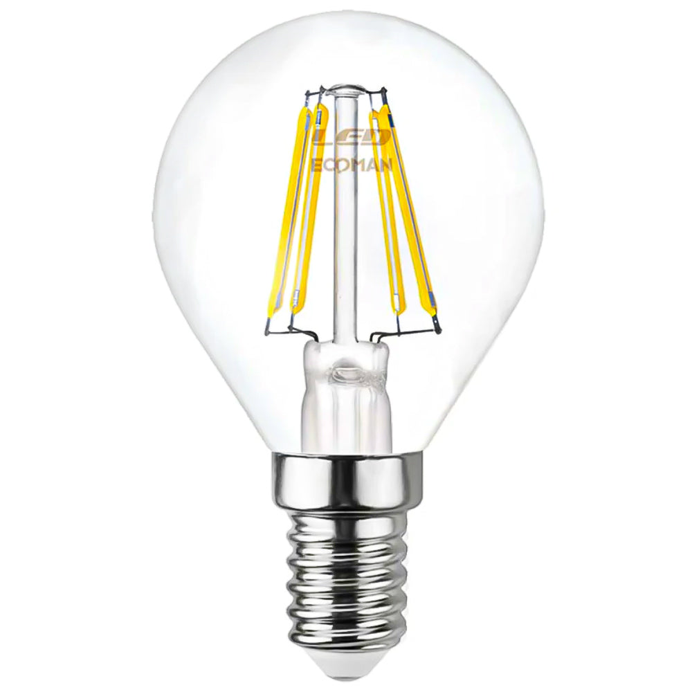 Ecoman 0030 Led Filamento Sfera 4W E14 Luce Calda