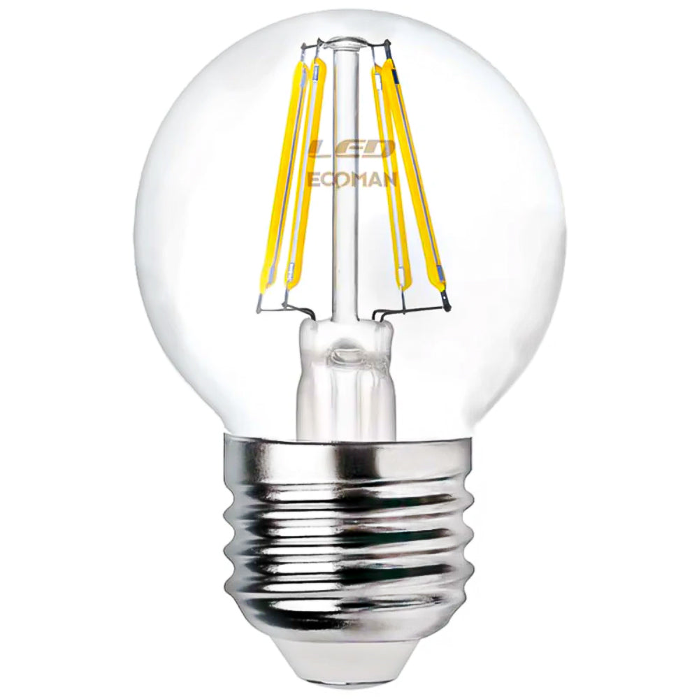 Ecoman 0031 Led Filamento Sfera 4W E27 Luce Calda