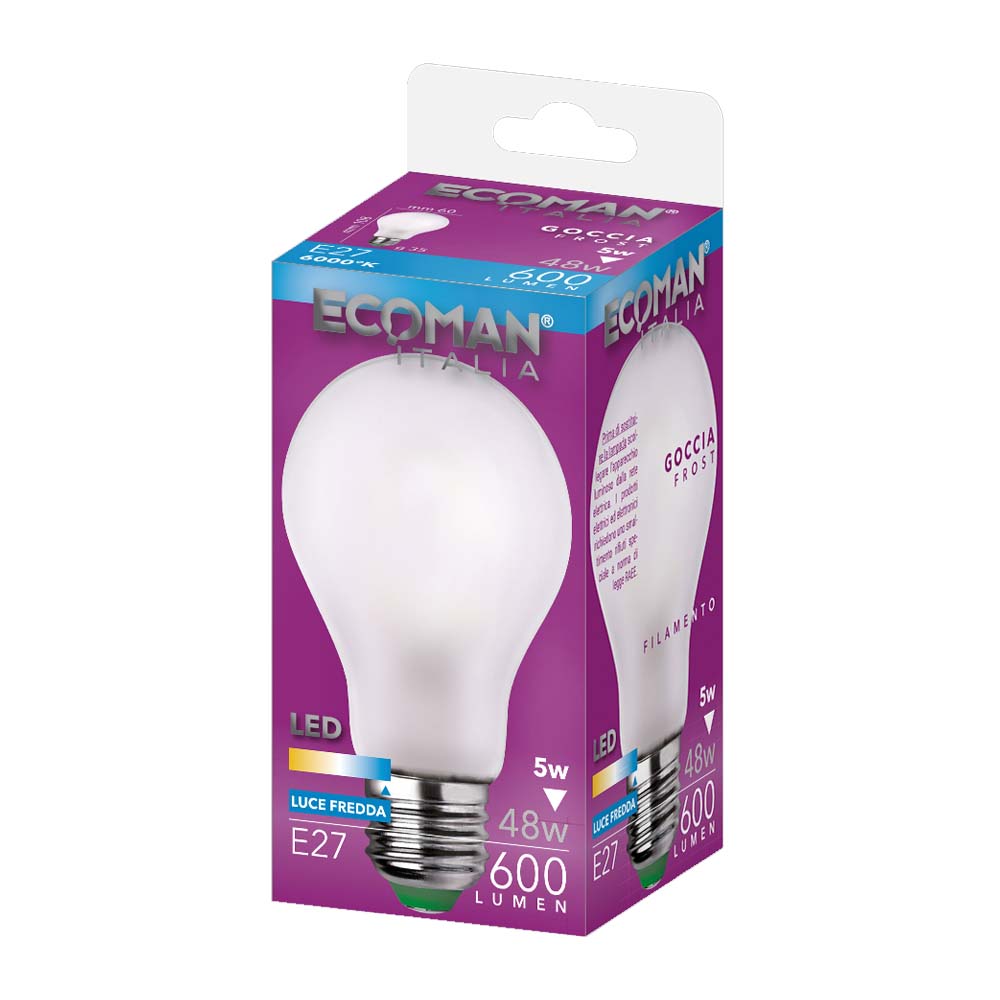 Ecoman Led Goccia Filo Gelo 6W 6000K