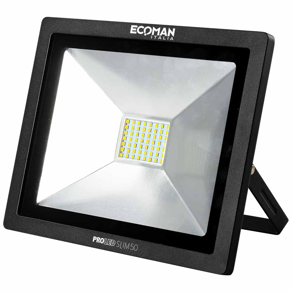 LED Mini Slim Floodlight 50W 4000K Natural Light Black
