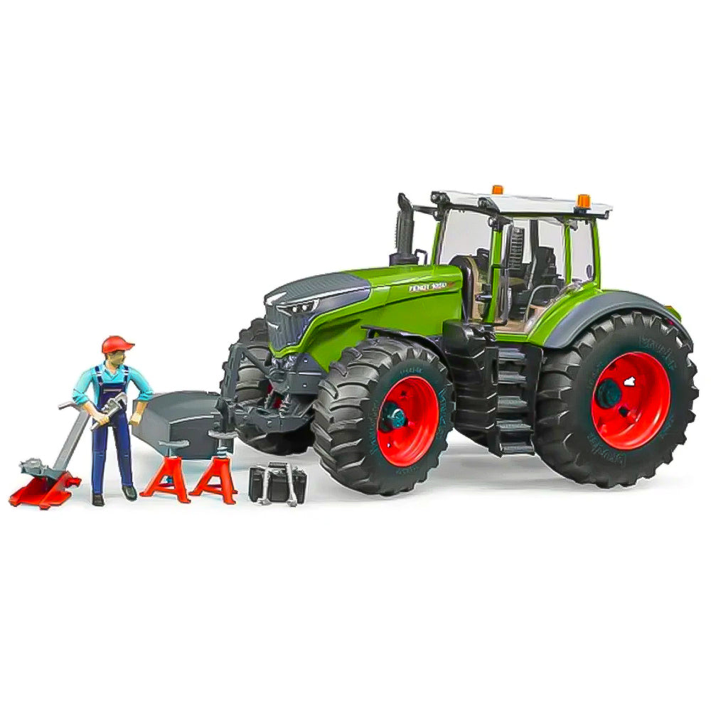 Bruder Trattore Fendt 1050 Vario con meccanico e attrezzi officina