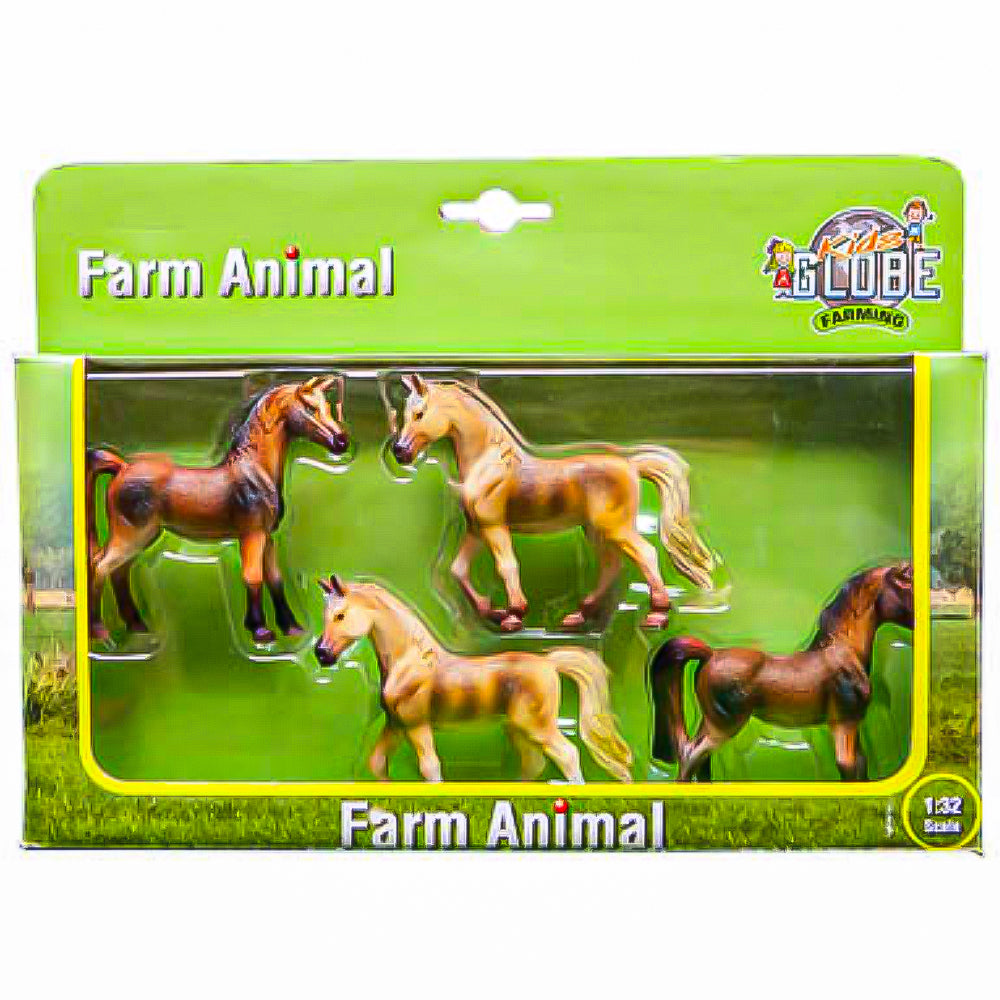 Kids Globe Farm Animal Cavallo 4 pezzi in confezione regalo 1:32