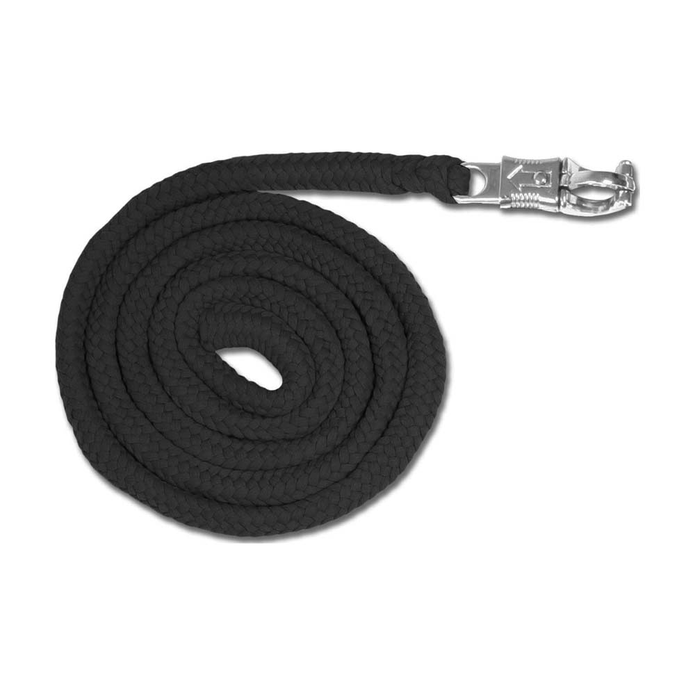 Longhina cotone gancio a moschettone Nero - 200 cm per Cavallo