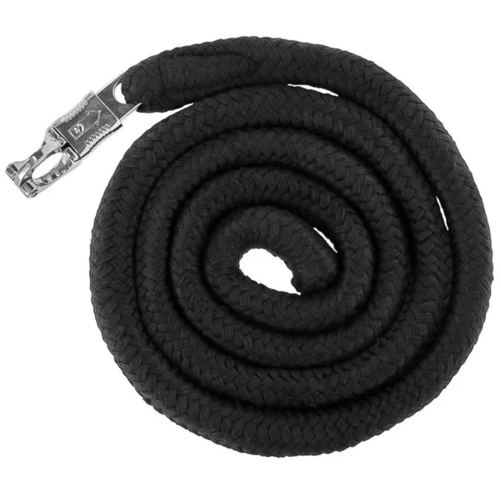 Longhina cotone gancio a moschettone Nero - 200 cm per Cavallo