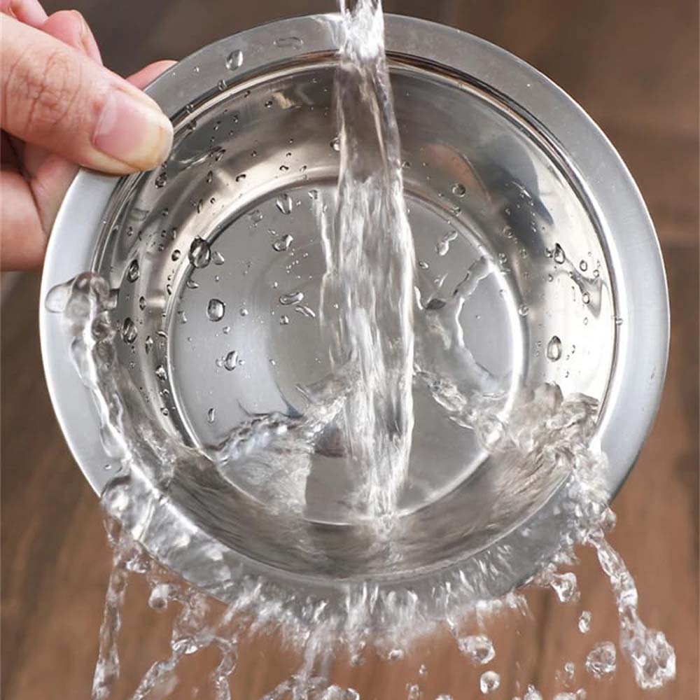 Doppio supporto per ciotole con 2 ciotole in acciaio inox