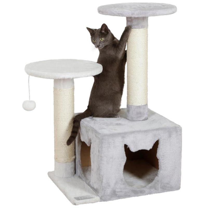 Albero tiragraffi Saphir Light bianco e grigio 80cm