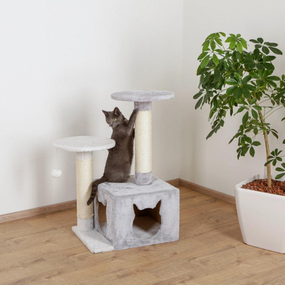 Albero tiragraffi Saphir Light bianco e grigio 80cm