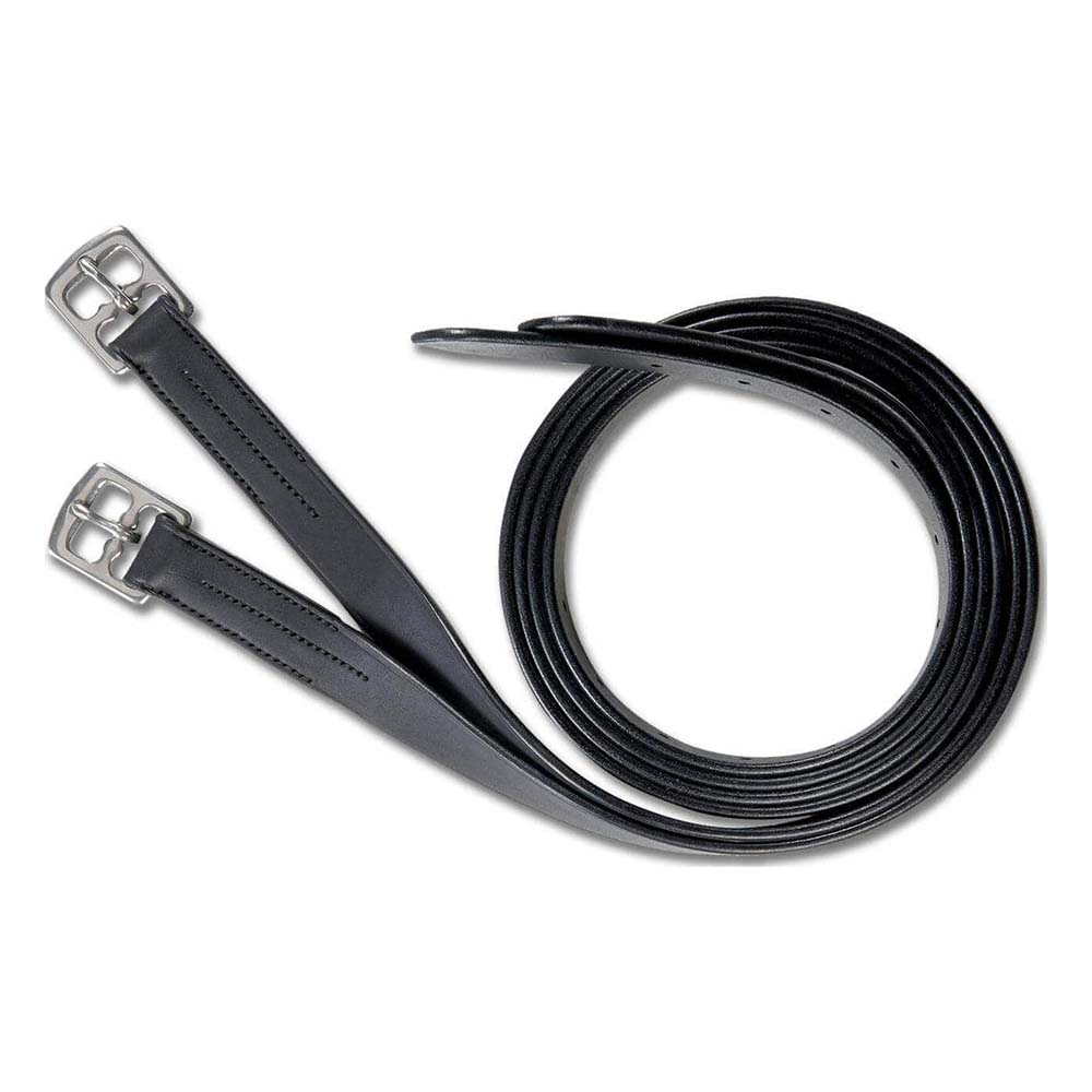 Staffili X-Line in pelle nera con fibbie inox