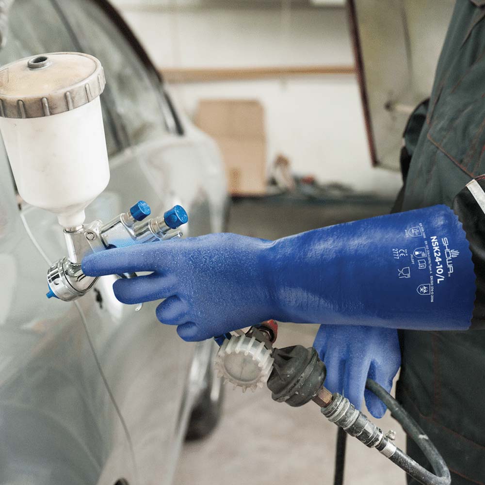 Guanti Showa NSK 24 - superficie ruvida sulla mano