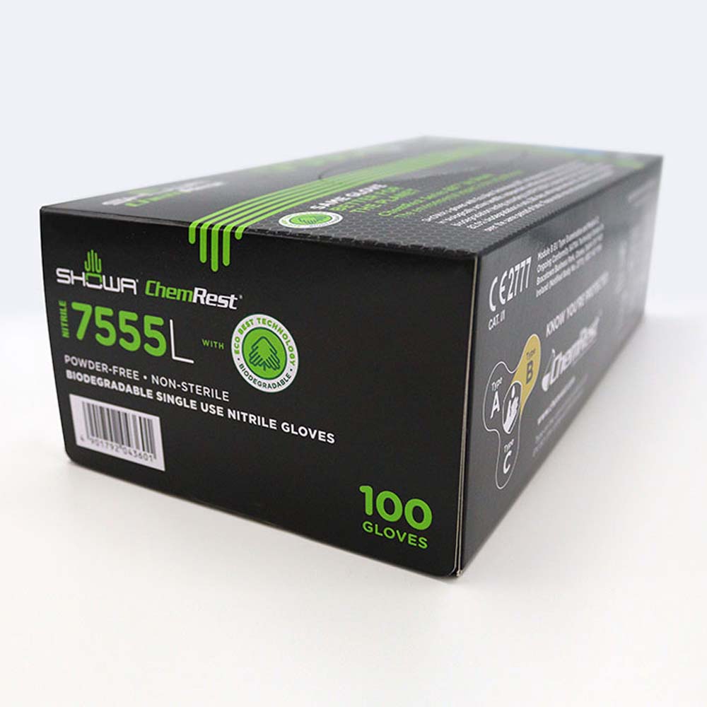 SHOWA 7555 EBT - Guanto monouso in nitrile 100% blu cobalto