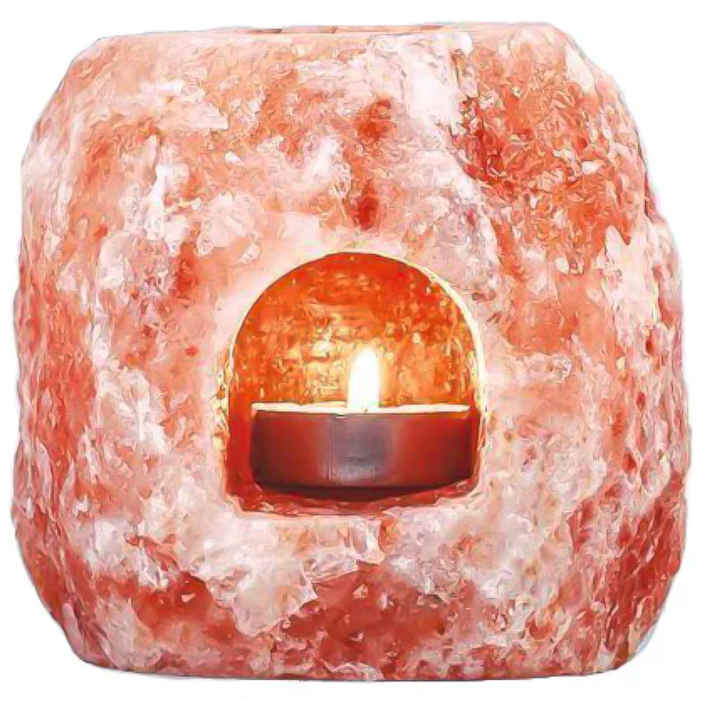 Portacandele in Sale Himalayano per Aromatherapie - Lampada Naturale a Luce